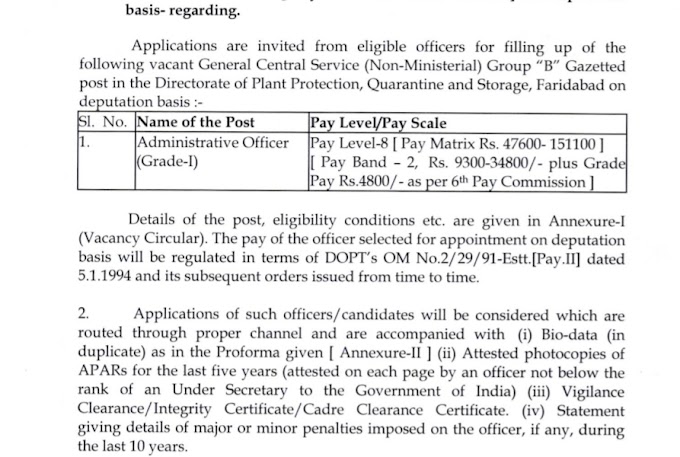 AO REGULAR VACANCY OUT 2024