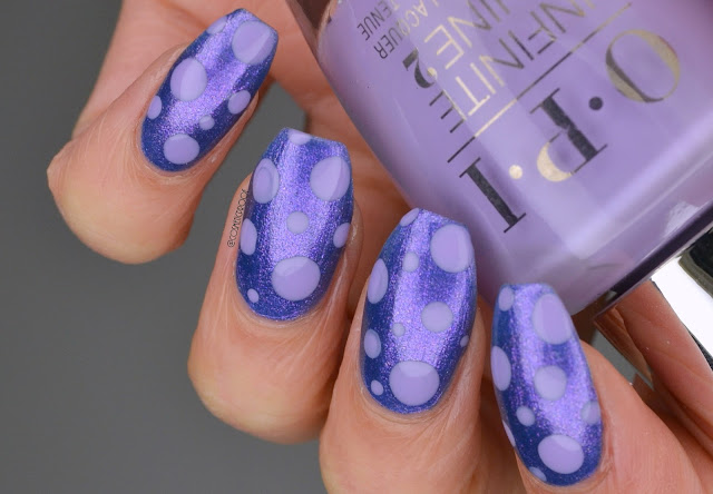 Purple Polka Dot Nail Art