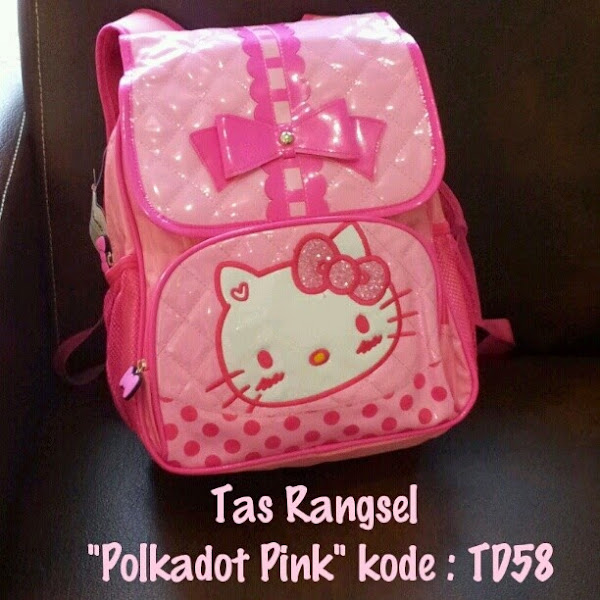 Tas Rangsel Hello Kitty Murah  Grosir Ecer Polkadot Pink