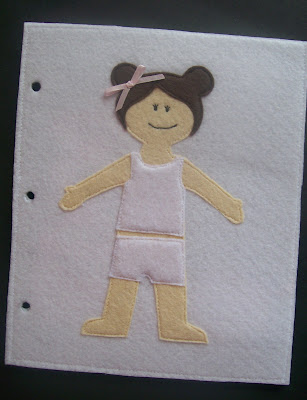 Homemade Quiet Book - Free Templates. Dress-up Doll Page