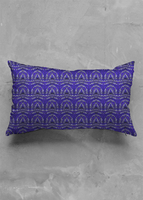  Blue Zebra Kaleidoscope Luster Oblong Pillow