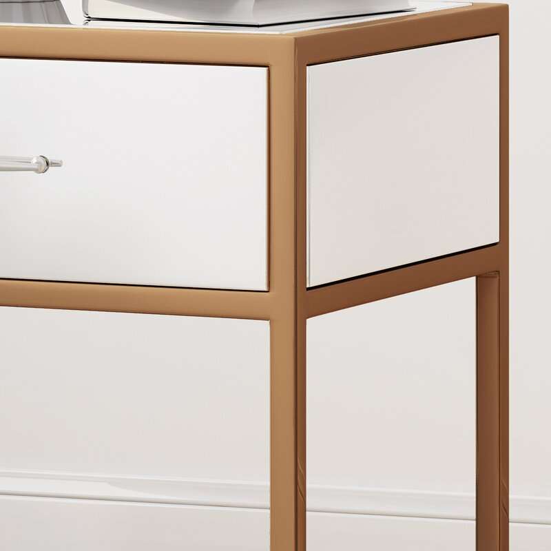 Naida Glass Top End Table with Storage by Ivy Bronx