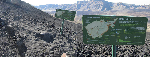 NARICES DEL TEIDE A PICO VIEJO - MIRADOR DE PICO VIEJO - ASCENSIÓN A PICO TEIDE - MIRADOR DE LA FORTALEZA  - TEIDE A MONTAÑA BLANCA, bifurcación entre los senderos 9 y 28 en el Parque Nacional del Teide