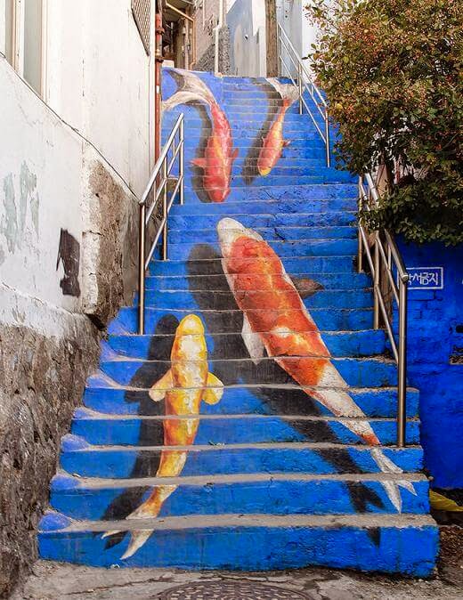 Koi steps in Seoul, South Korea