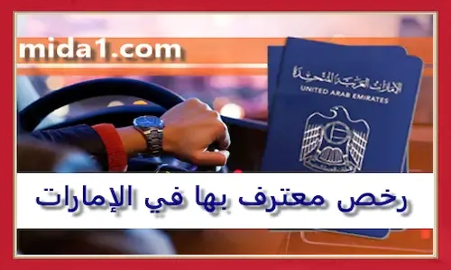 رخص القيادة المعترف بها في الإمارات
