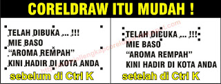 cara memisahkan kalimat dengan coreldraw