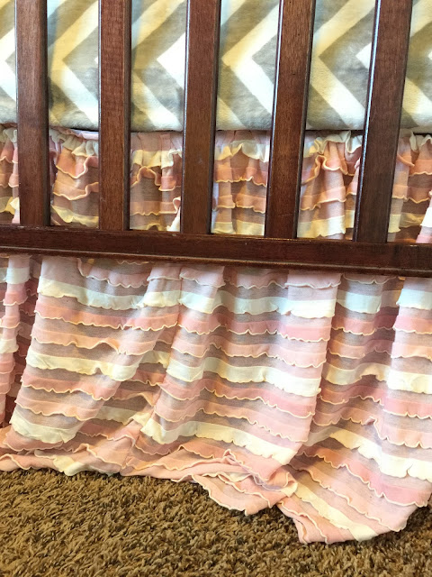 Ruffle Crib Skirt for Pink Bedroom 