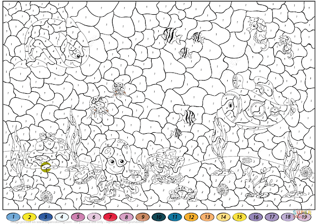Click The Underwater World Color By Number Coloring Pages To View Printable  Version Or Color It Online Patible With Ipad And Android Tablets