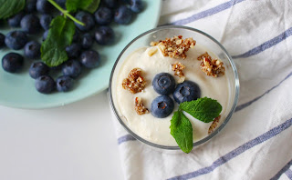 Blueberries yogurt dessert