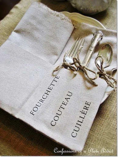 CONFESSIONS OF A PLATE ADDICT Vintage French Silverware Sleeve DIY Silverware Sleeve