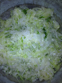 shredded cabbage with pickling salt