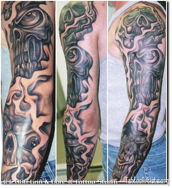 Sleeve tattoo designs black and grey