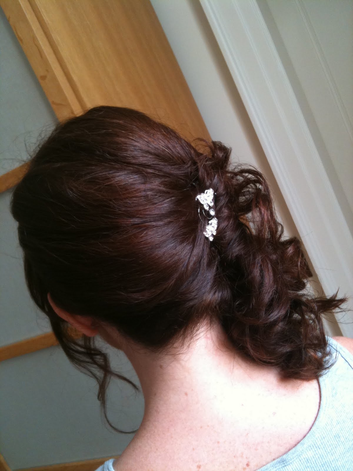 Wedding Hairstyles For Medium Hair Half Up Half Down Bridesmaid Zoe wanted to keep some of her hair down and we decided on 