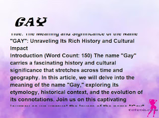 meaning of the name "GAY"