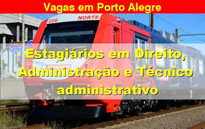 Trensurb abre vagas para Estagiários em Porto Alegre