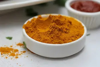 A bowl with Turmeric powder