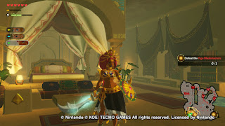 Urbosa standing tall in her bed room. There is a copyright remark on the bottom of the screenshot.