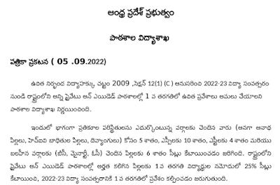 CHILDREN ADMISSION INTO IST CLASS & INSTRUCTIONS ISSUED & IMPLEMENTATION RTE 12 (1) (C)