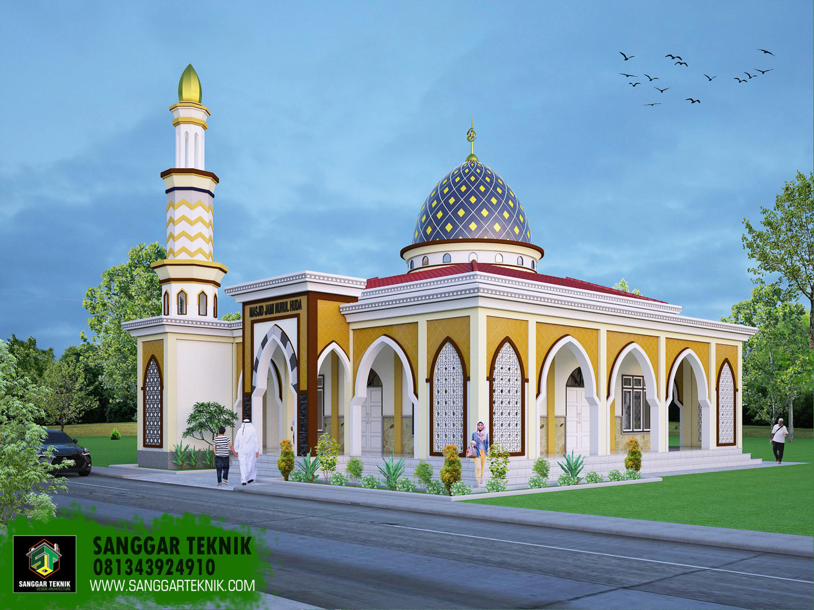  GAMBAR MASJID MODERN 10 x 10 METER TERAS 2 METER SANGGAR 