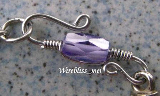 Wire wrapped clasp - purple themed