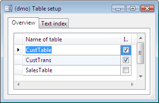 Global Search - Table Setup