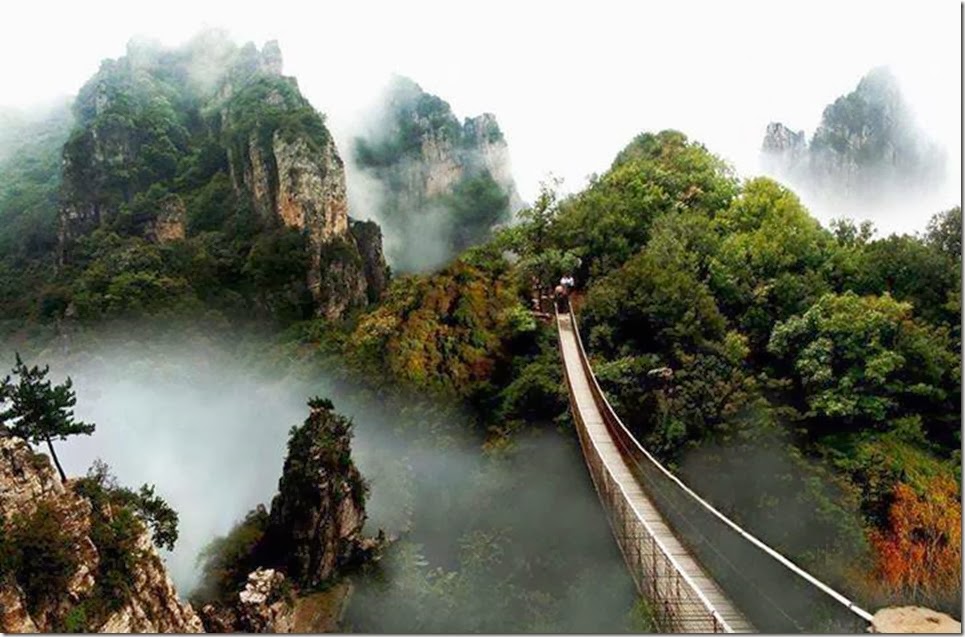 Tiny Bridge In Cloudy Mountains Beautiful Scenery # 25