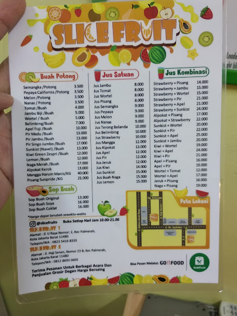 daftar harga buah slice fruit