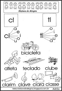 Atividades de alfabetização, famílias silábicas