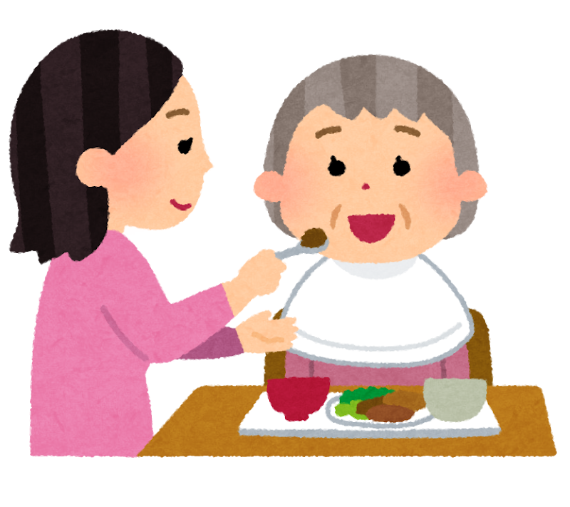 食事介助のイラスト おばあさんヘルパーさん かわいいフリー素材集 いらすとや