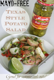 This non mayo potato salad packs a spicy punch and is perfect for your summer cookouts and BBQs!