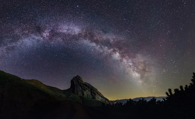 Starry night of Alamut Castle. Iran