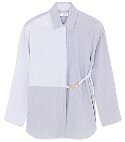 sandro stripy shirt with snap hook