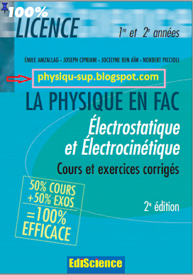 télécharger cours de l'électrostatique et électrocinétique sous format pdf.