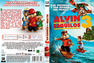 Capa do Filme Alvin e os Esquilos 3, capa para dvd, Alvin e os Esquilos 3 capa