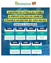 Audiências sobre a privatização da Sabesp na Câmara Municipal de SP