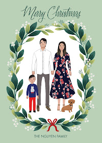 illustrated card, custom illustration, holiday card, christmas card, christmas 2016