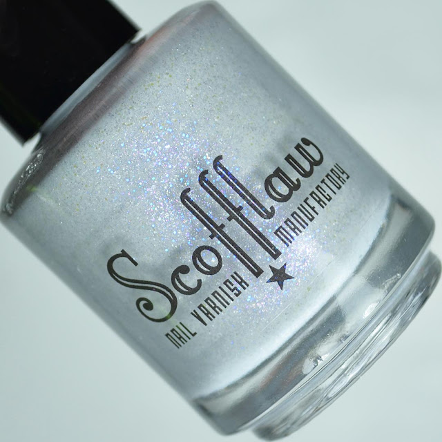 gray polish with color shifting shimmer