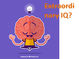 Picture Shows A Bright Brain with a Bulb Glowing and a question "Extraordinary IQ?"