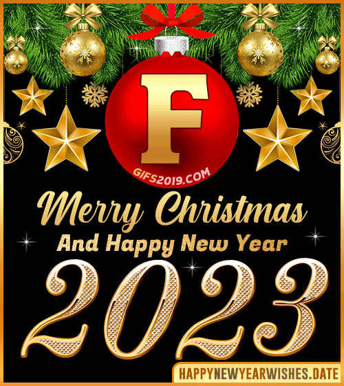 Names with Happy New Year gif 2022 that starts with letter F