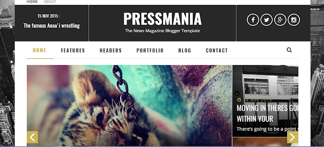 Pressmania News magazine blogger template free download