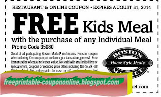 Free Printable Boston Market Coupons