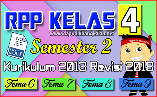 RPP Kelas 4 Tema 6 Tema 7 Tema 8 Tema 9 Semester 2 Kurikulum 2013 K13 Revisi 2018 