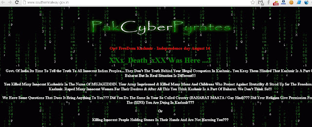 Pakistani+hackers+deface+Indian+Southern+Railways+website