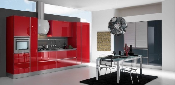 Cocinas modernas color rojo italianas Colores en Casa