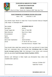 surat pengantar desa untuk keperluan skck