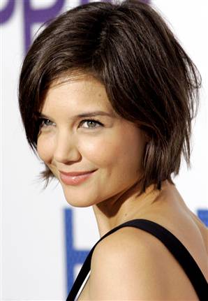 katie holmes bob bangs. katie holmes bob with angs