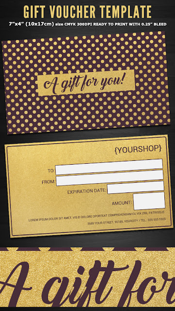  Gold Gift Voucher | Card Template