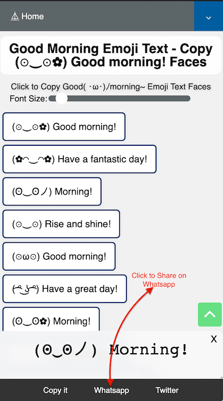 How to Copy Good Morning Emoji Text faces On Whatsapp?