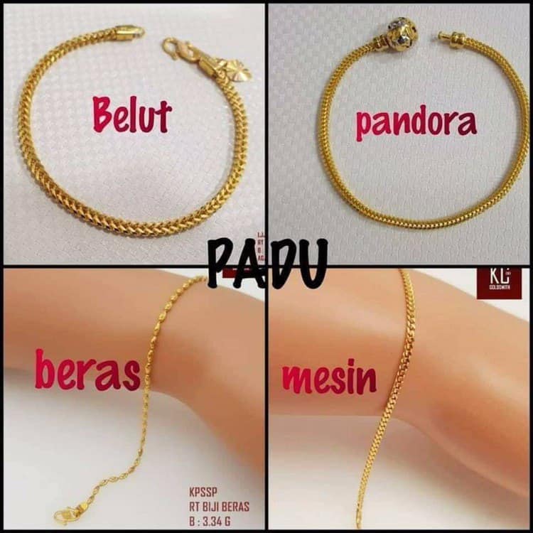 jenis gelang emas 916