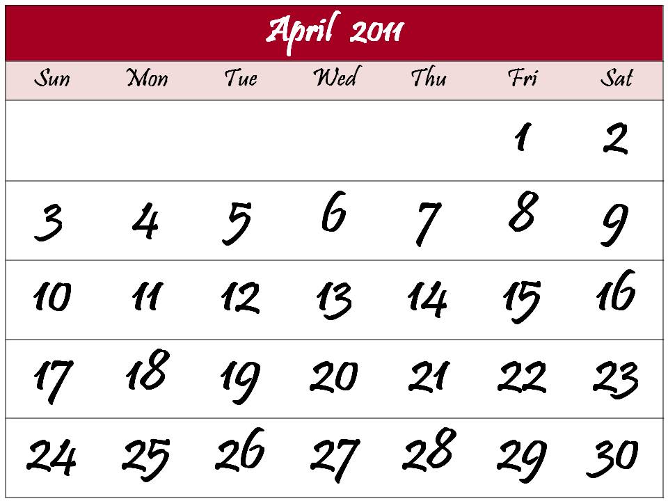 calendar 2011 april and may. Free Printable Calendar 2011